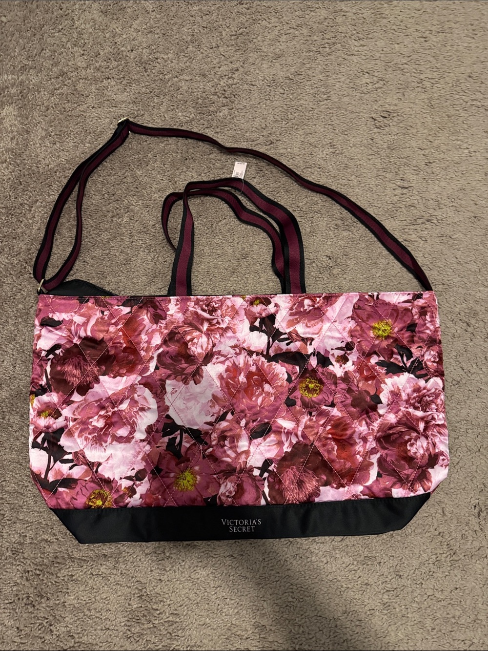 Victoria's Secret Pink Floral Quilted Tote